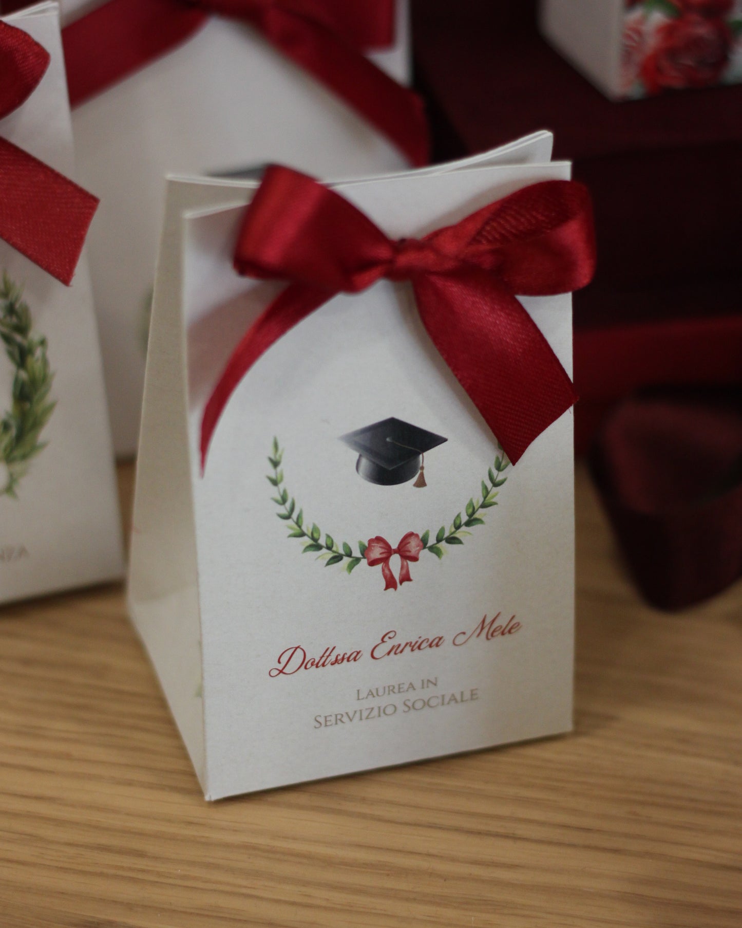 Scatolina Gift Laurea con Alloro e Tocco