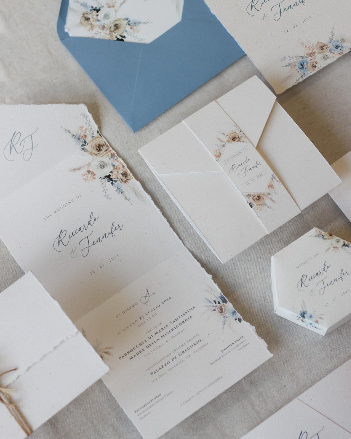Natural Blue Wedding Boho | mod. Grace