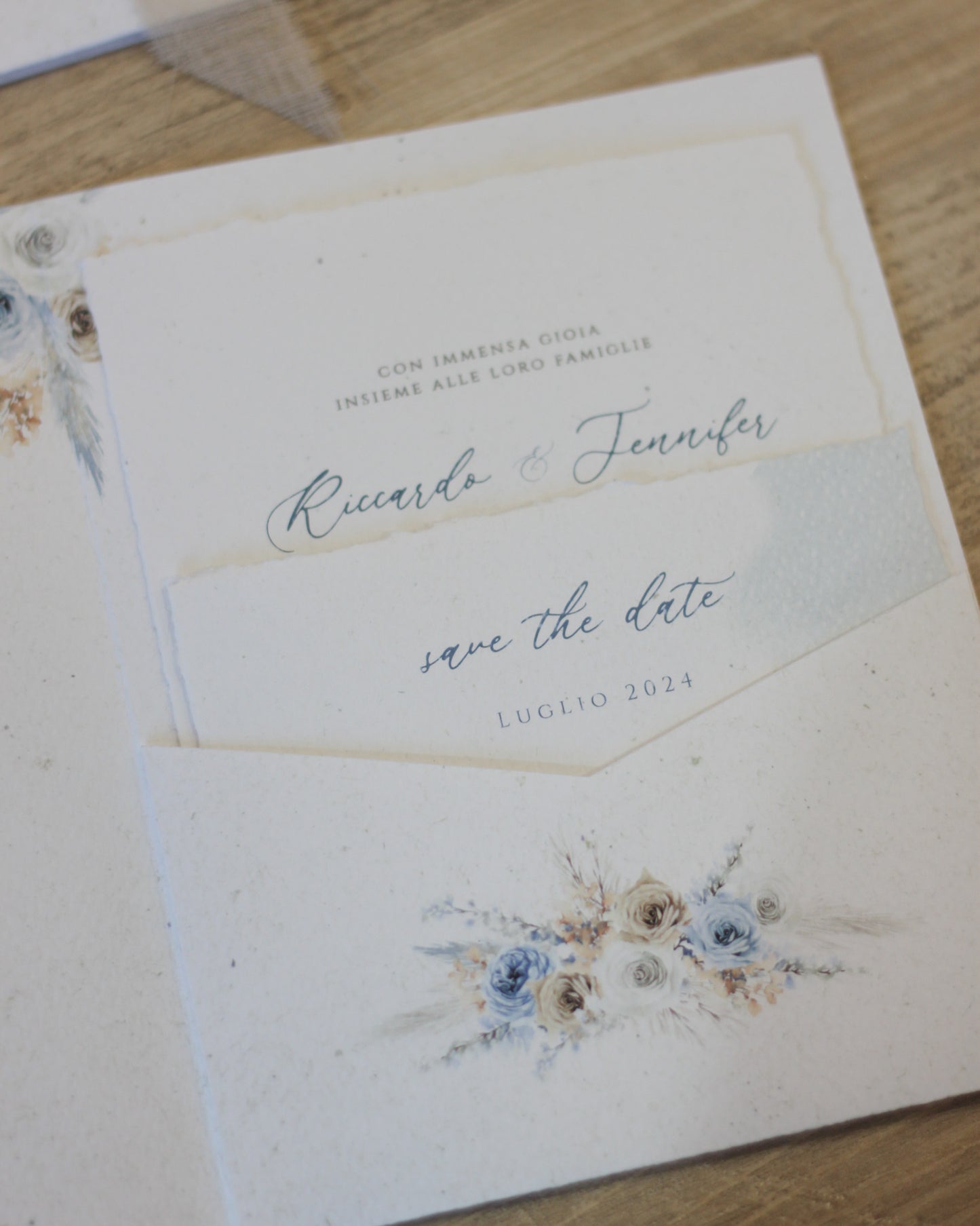 Natural Blue Wedding Boho | mod. Grace Pocket