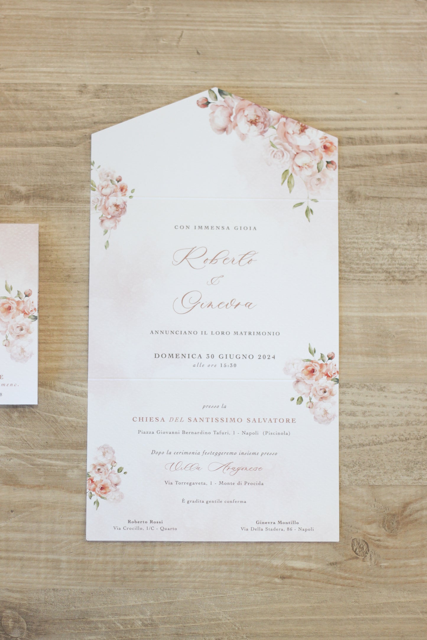 Partecipazione in scatola Dusty Rose