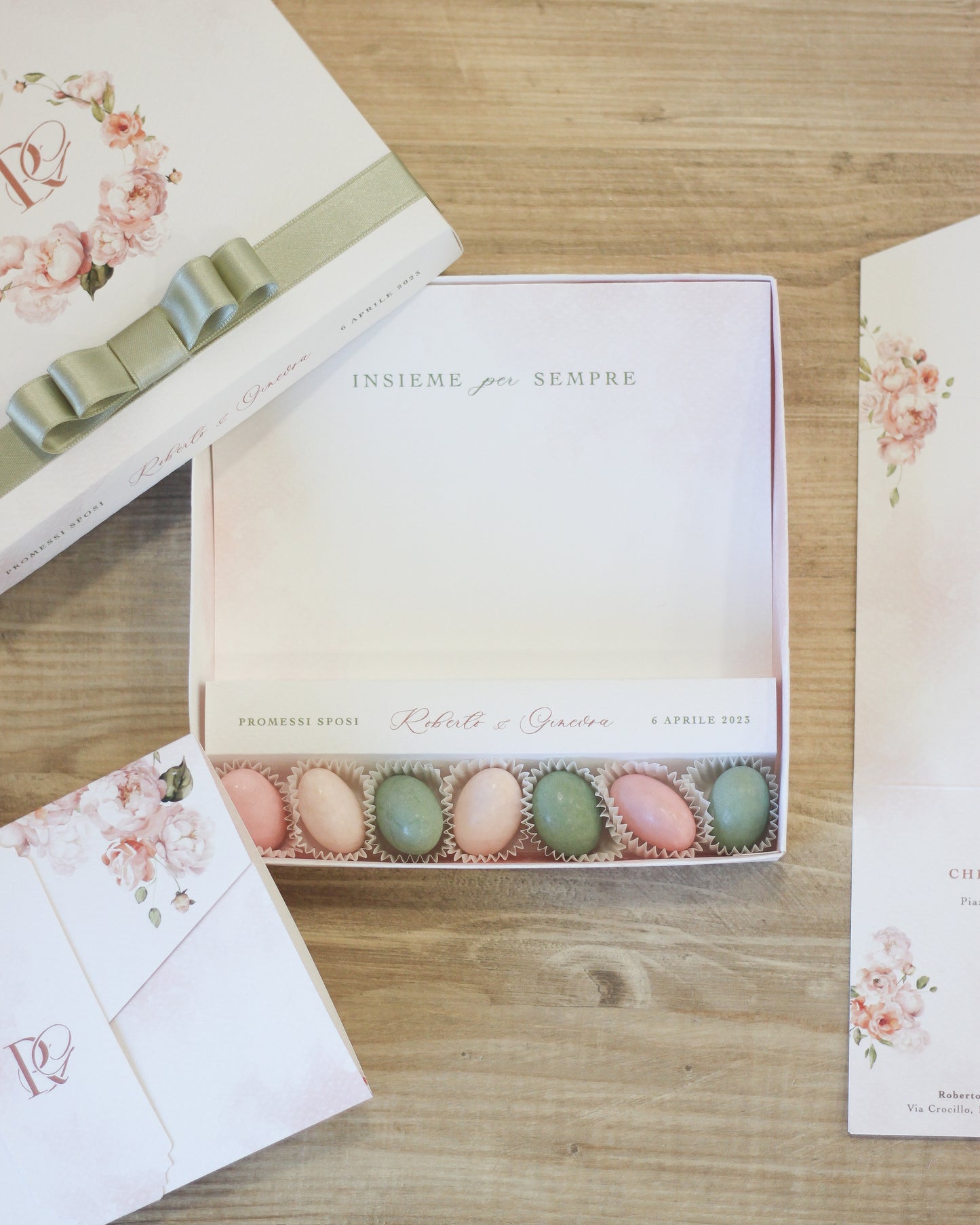 Partecipazione in scatola Dusty Rose