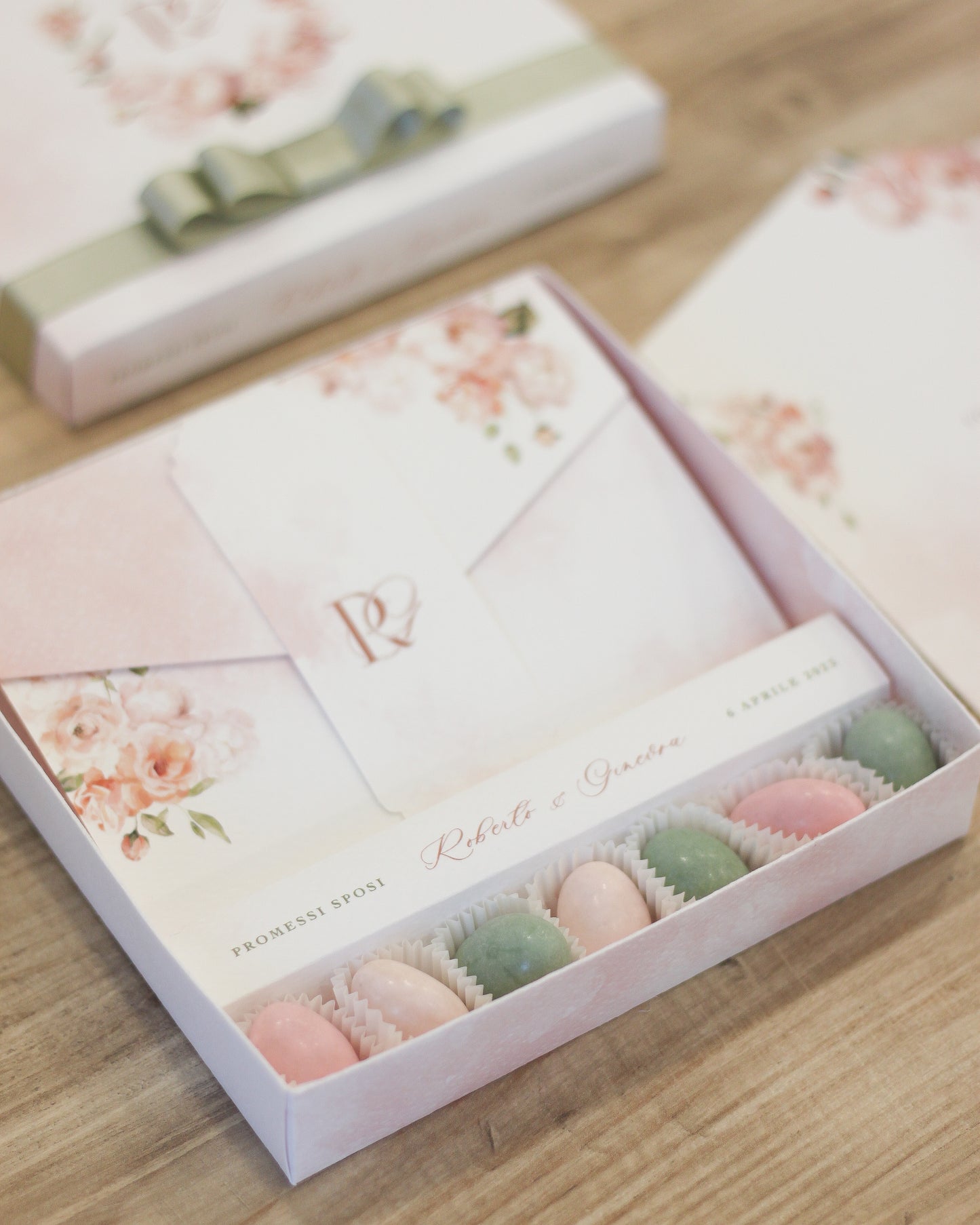 Partecipazione in scatola Dusty Rose