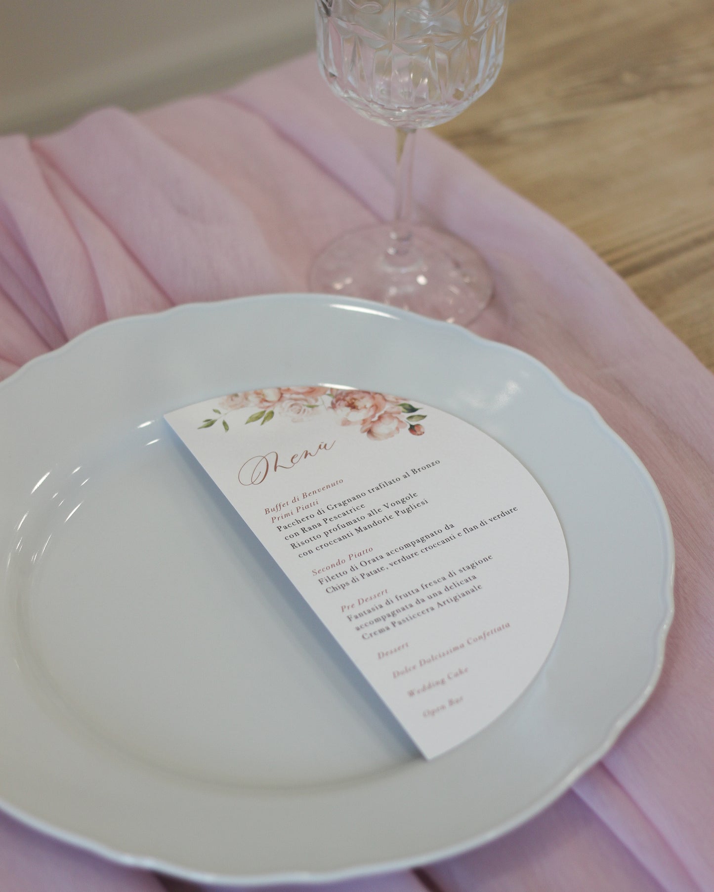 Menù Dusty Rose mezza luna