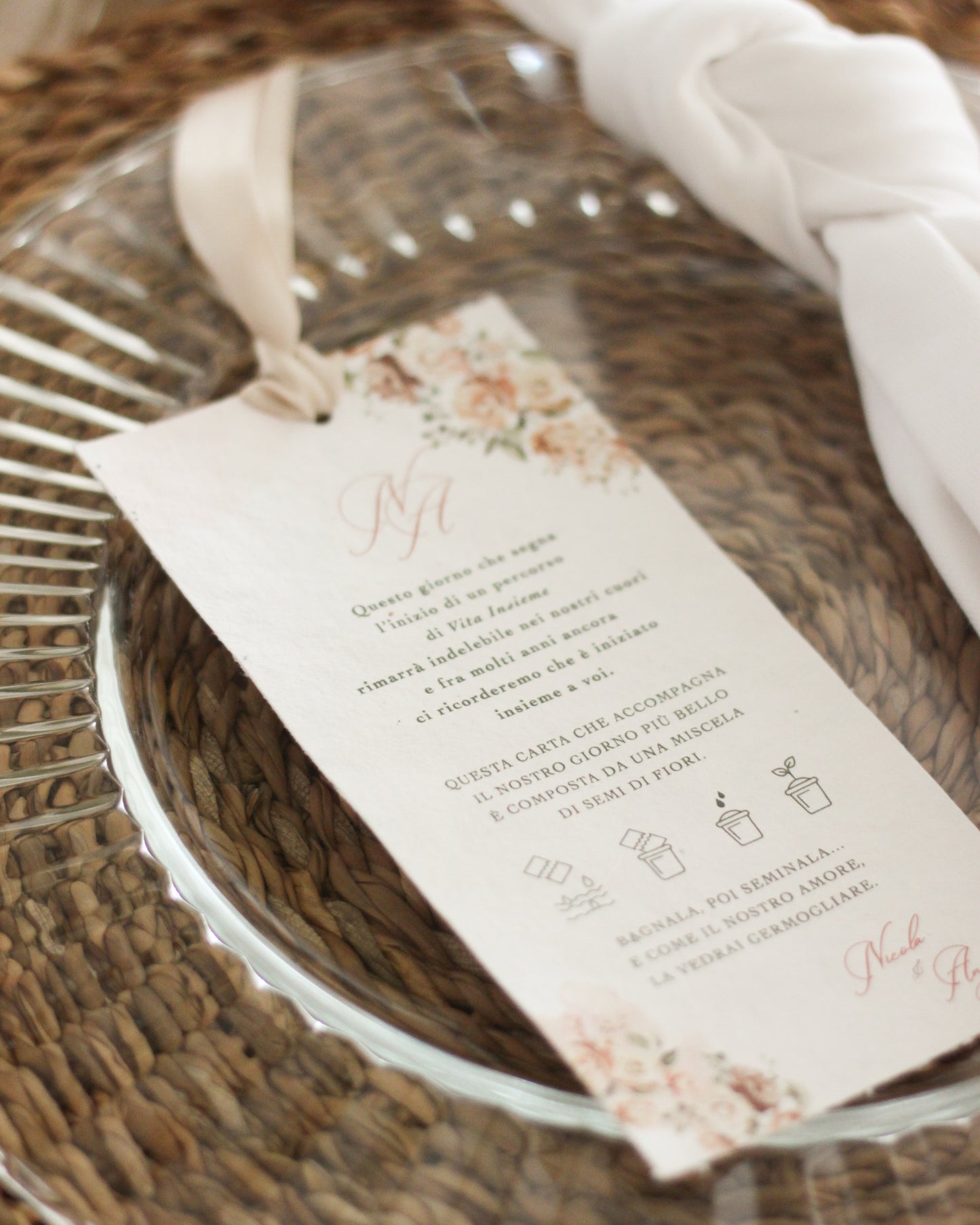 Segnaposto in Carta Piantabile Rosing Peach