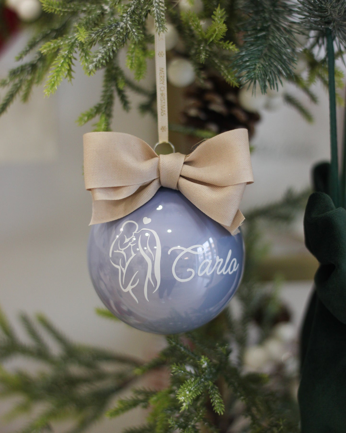 Pallina Christmas Joy - Celeste Polvere