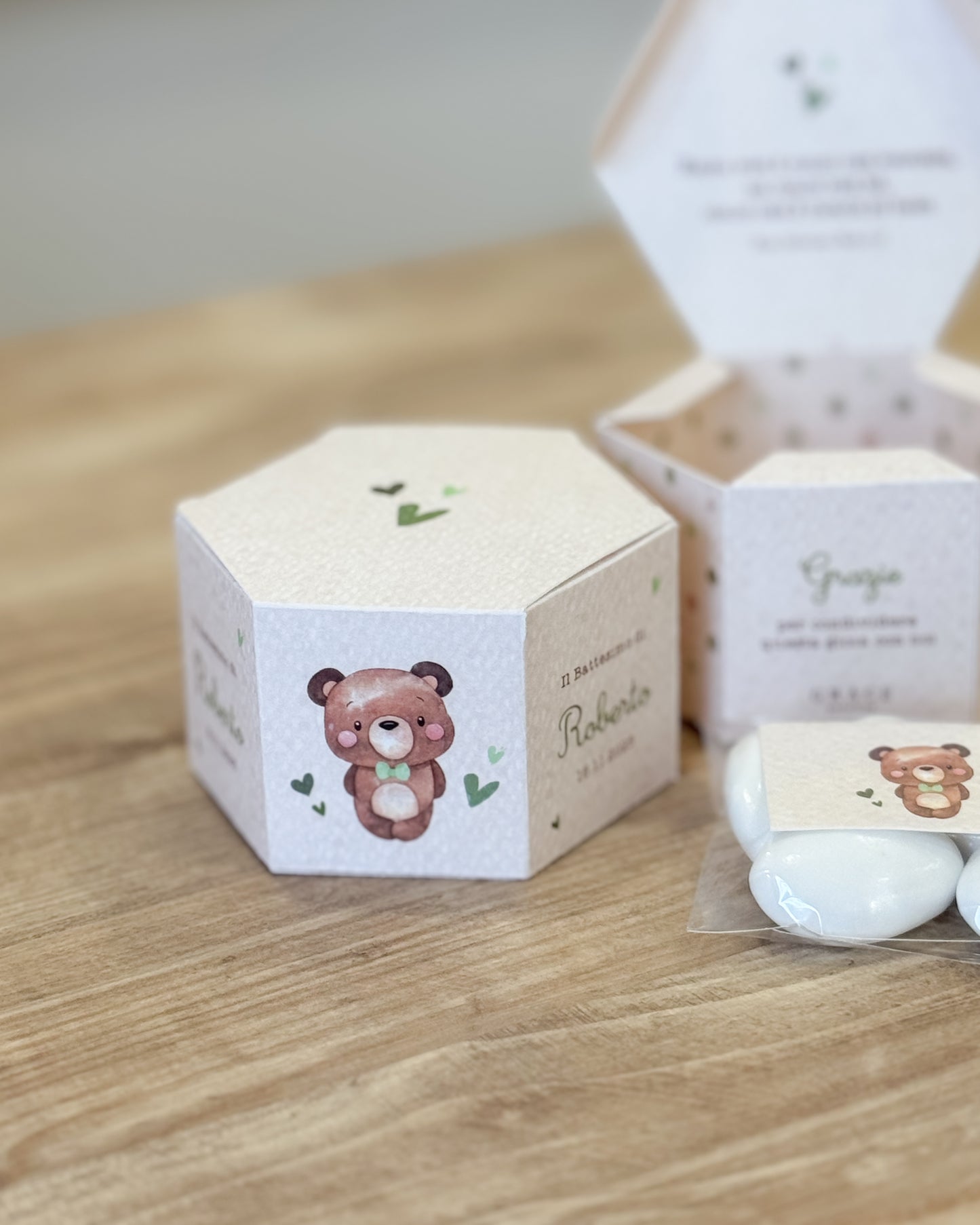 Scatolina Esagonale Teddy Verde