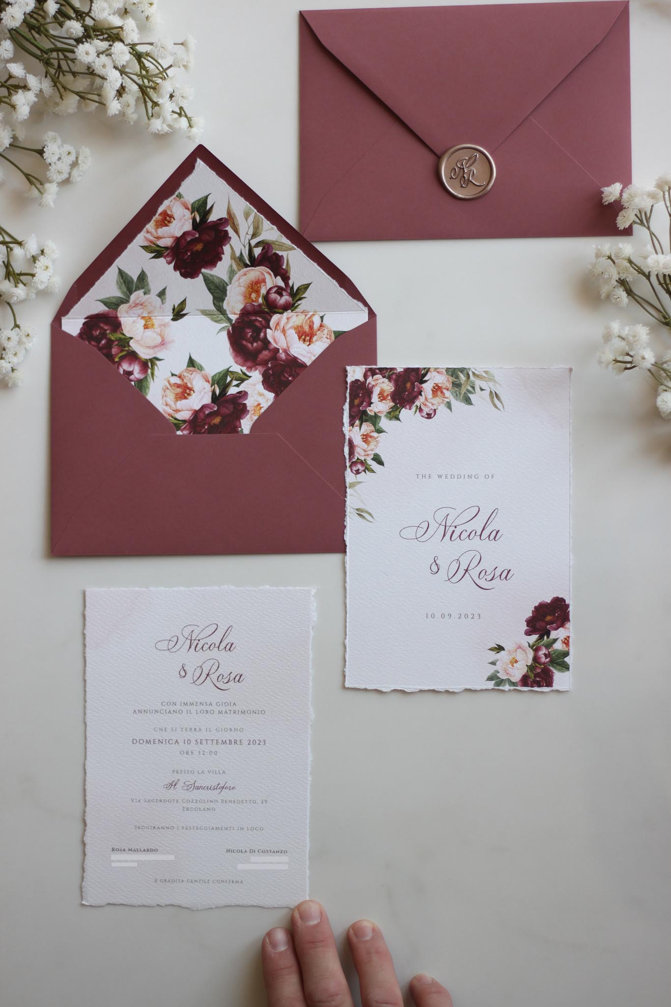 Mauve Love | Partecipazione con Busta