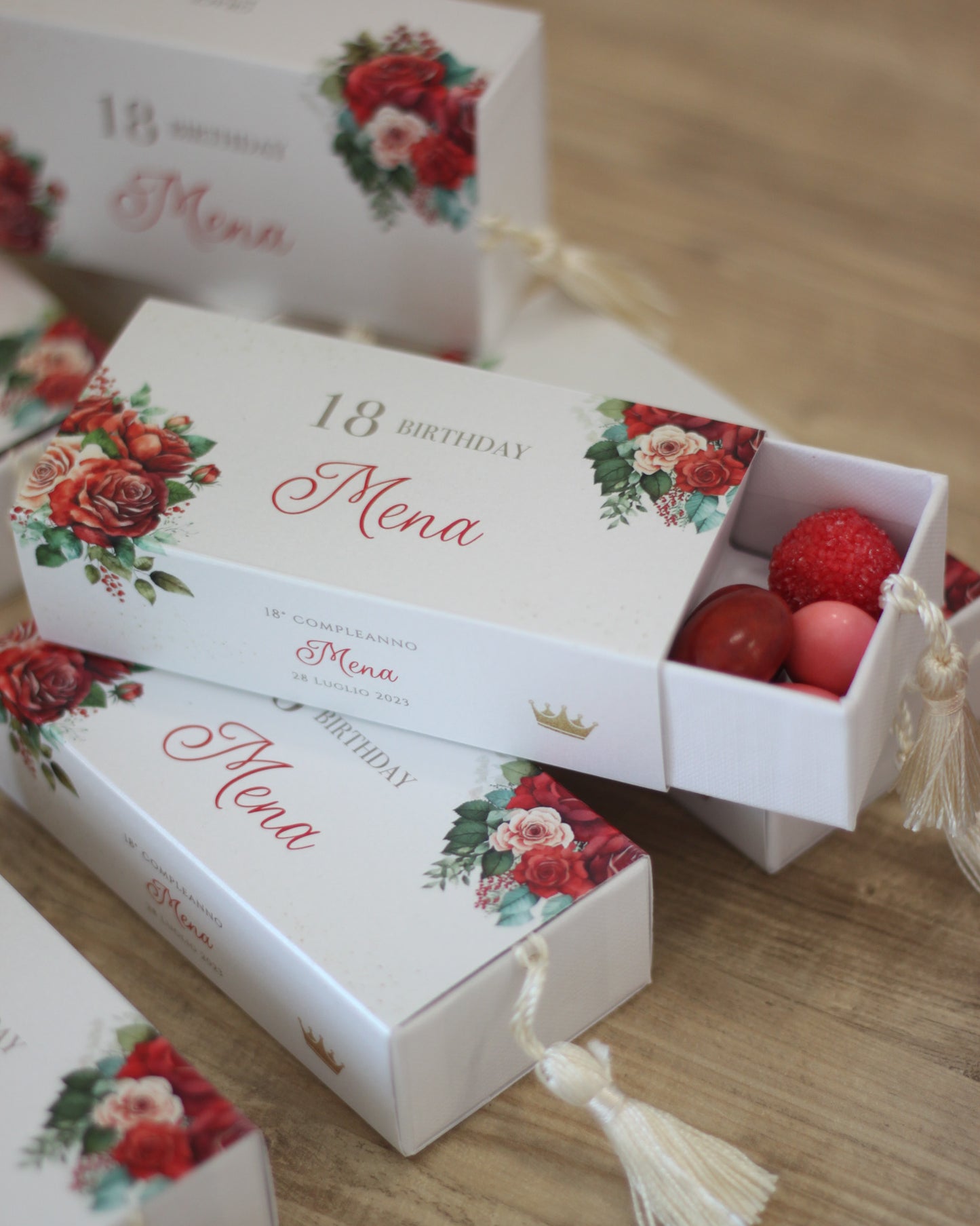 Scatola Degustazione Fiammifero Rose Rosse
