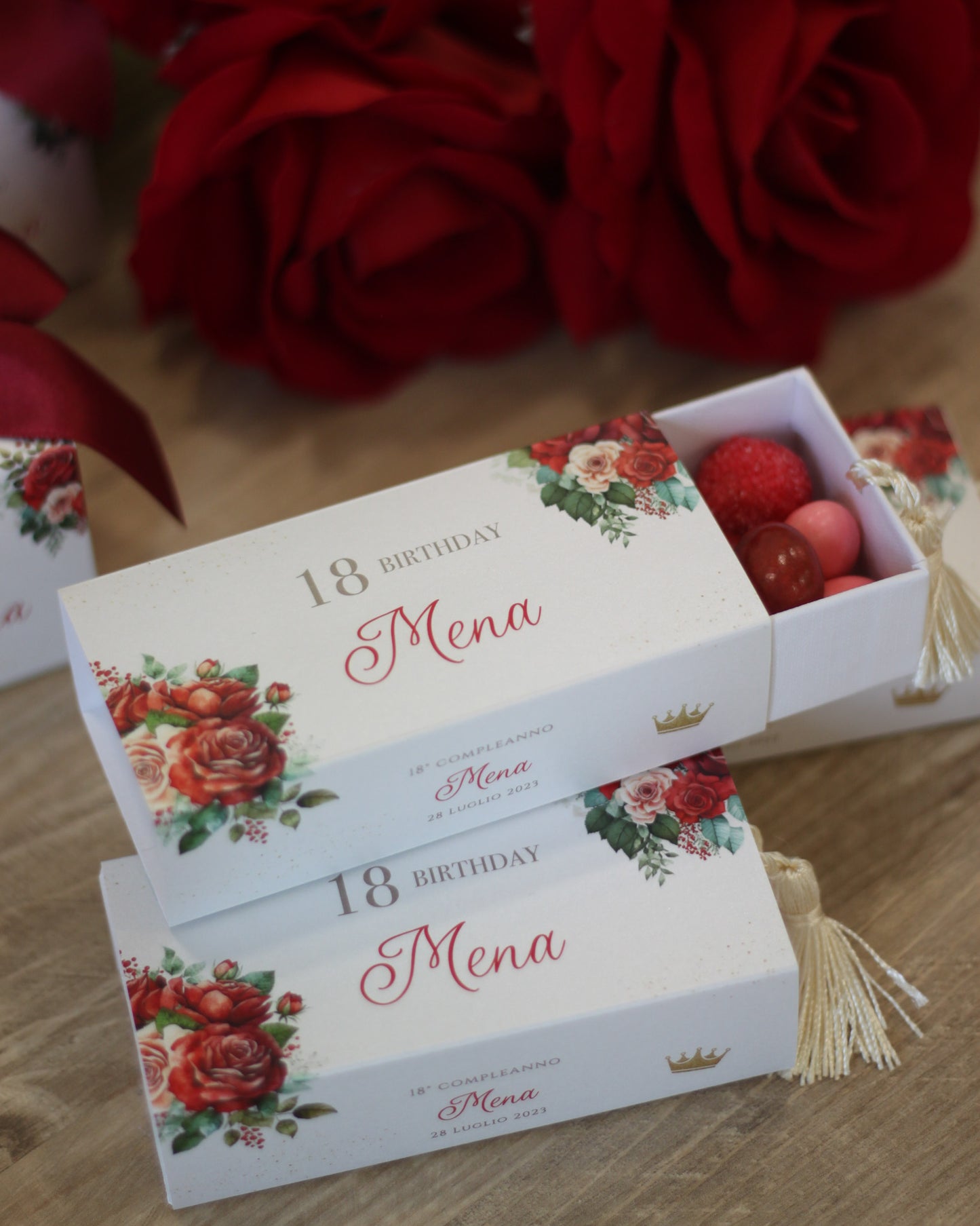 Scatola Degustazione Fiammifero Rose Rosse