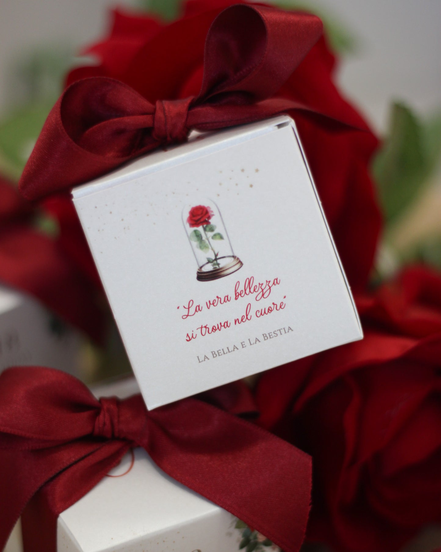 Scatoline Confetti Soft Cube Compleanno Rose Rosse
