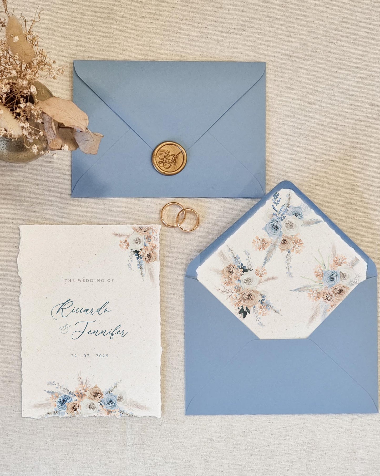 Invito con Busta | Natural Blue Wedding Boho