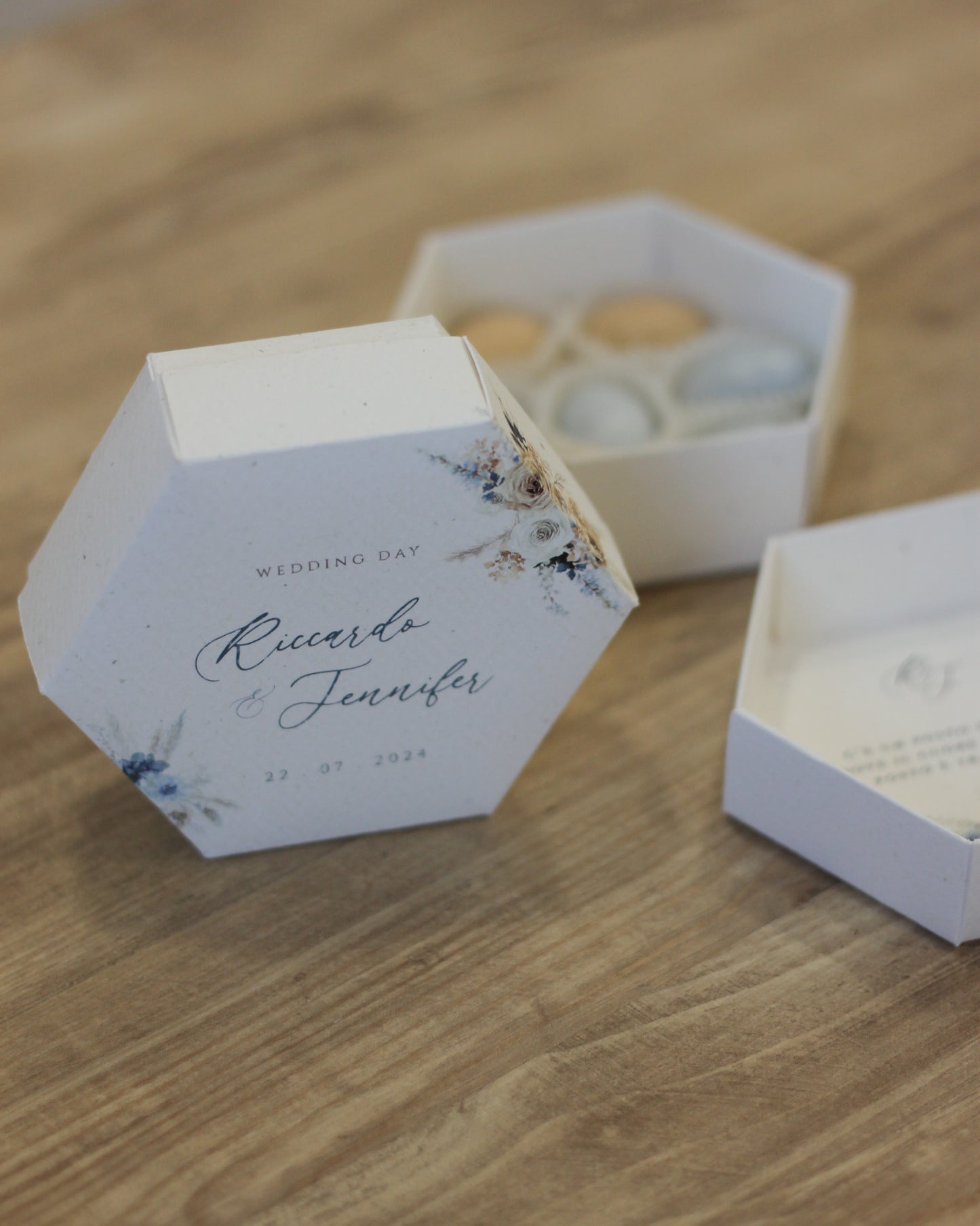 Scatoline Esagonali | Natural Blue Wedding Boho