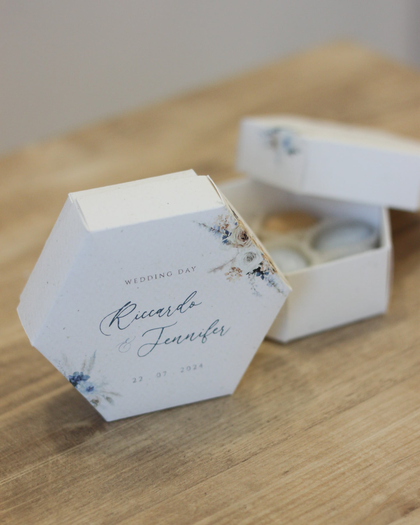 Scatoline Esagonali | Natural Blue Wedding Boho