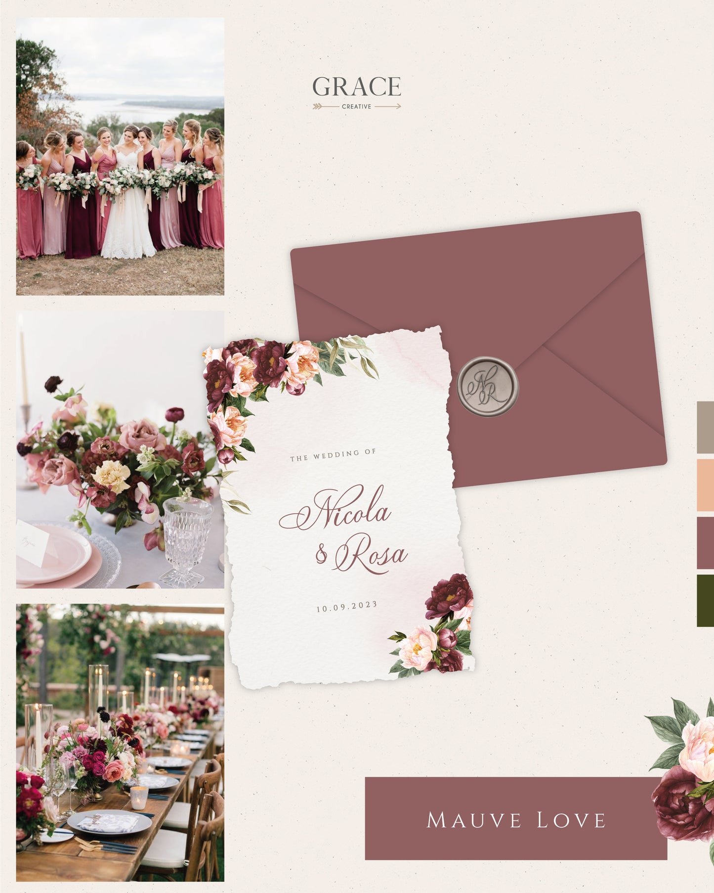 Mauve Love | Partecipazione con Busta