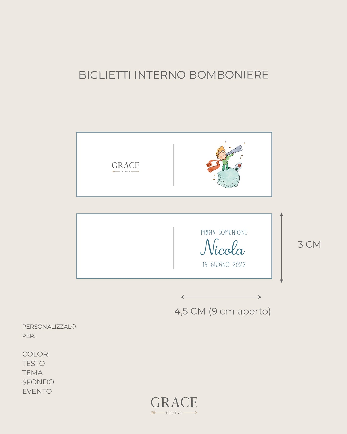 Biglietti Bomboniera Piccolo Principe