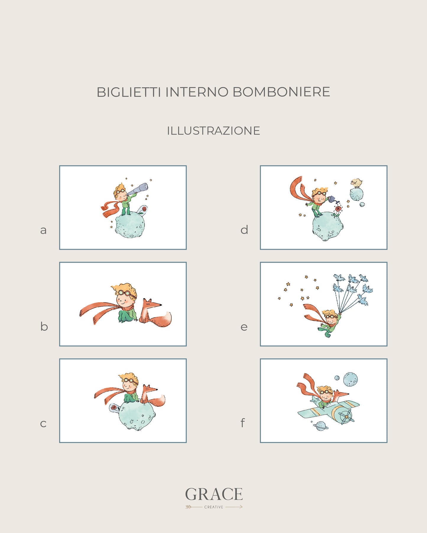 Biglietti Bomboniera Piccolo Principe