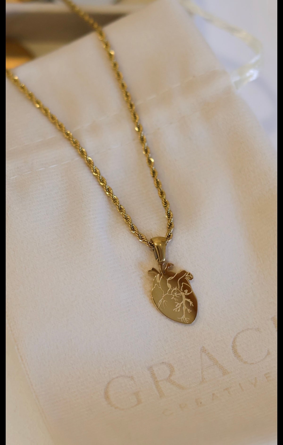 Collana Cuore Anatomico con Incisione