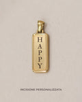 Ciondolo Etichetta Rettangolare Happy