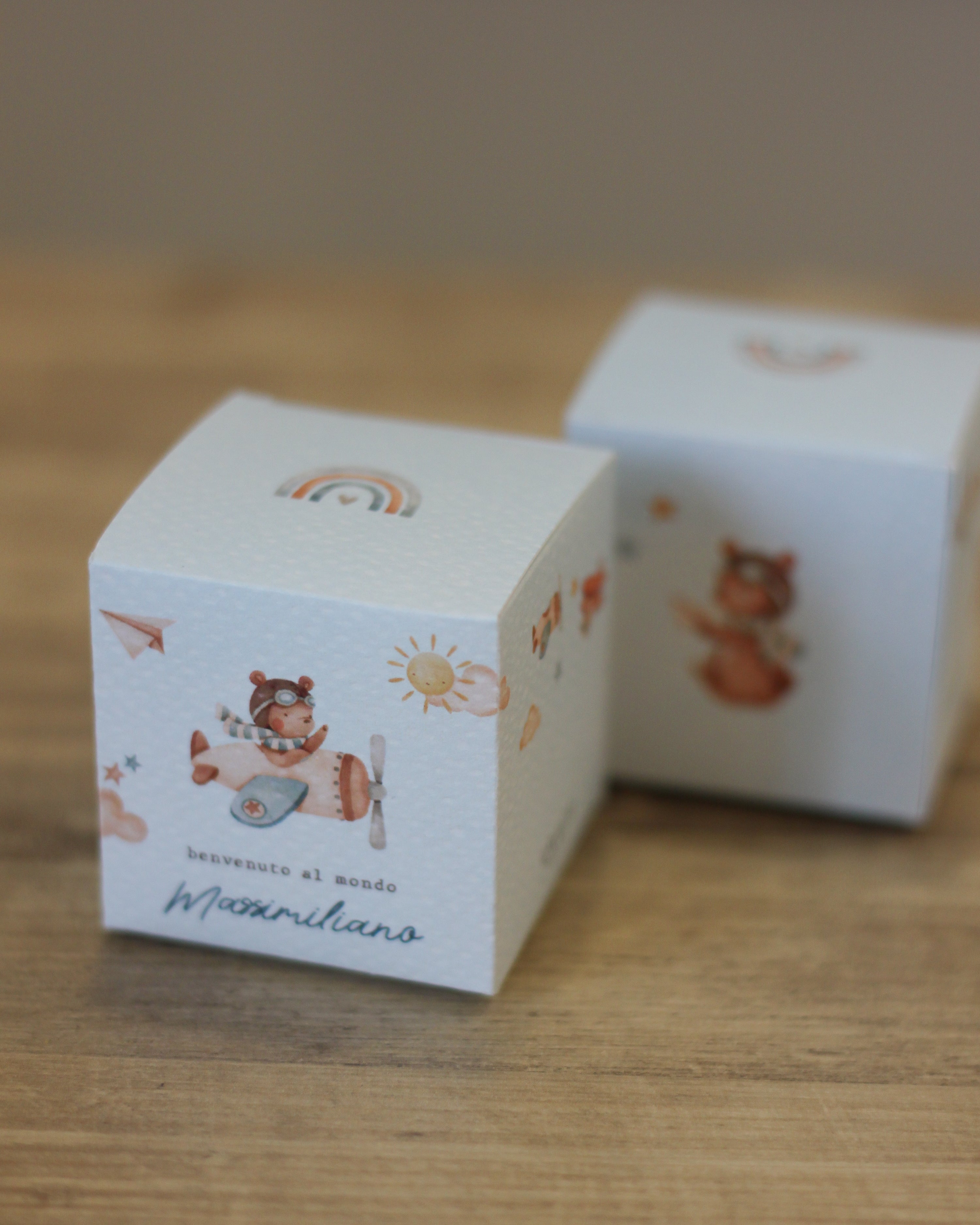 Scatolina Box  Cube 5cm | Orsetto Aviatore