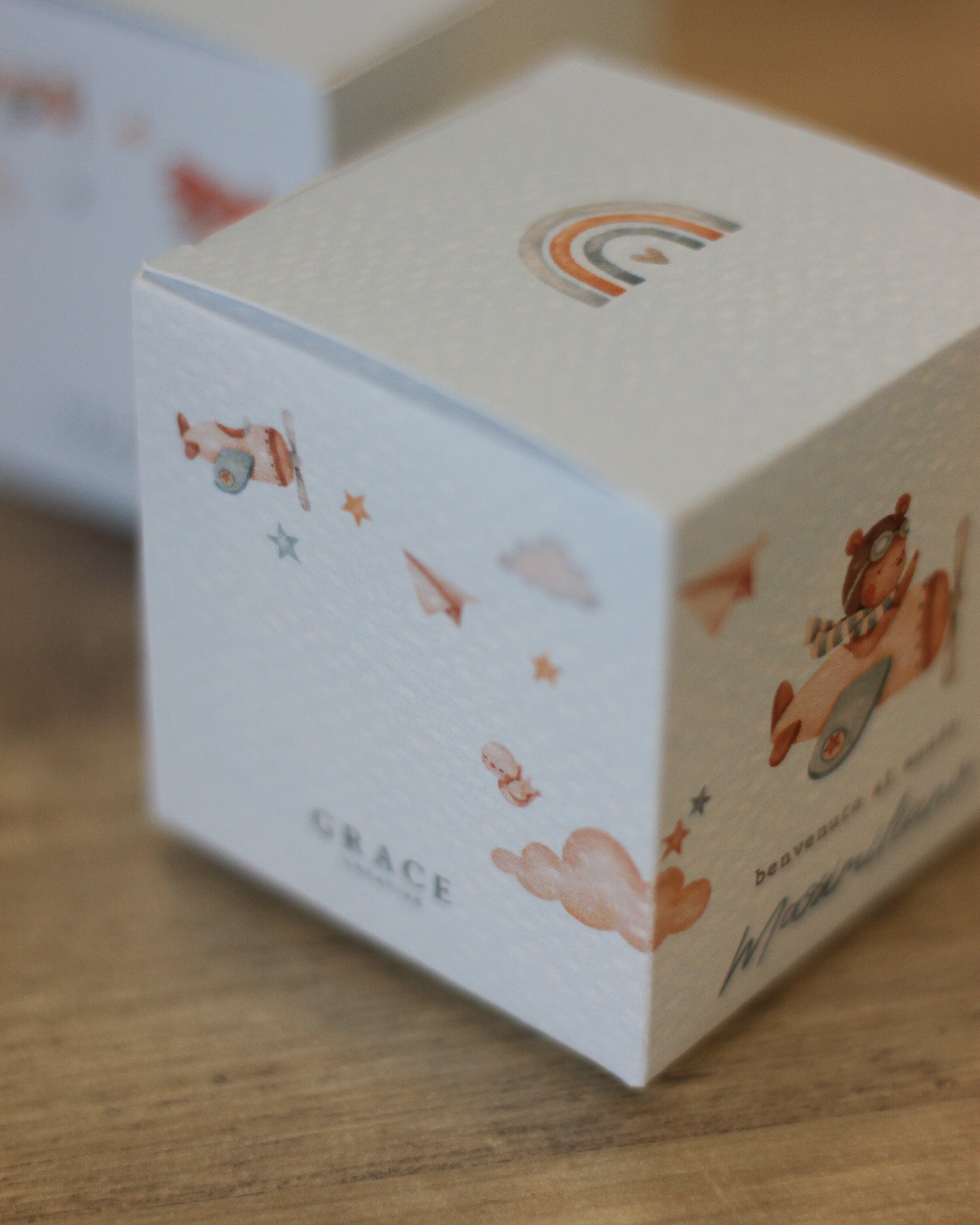 Scatolina Box  Cube 5cm | Orsetto Aviatore