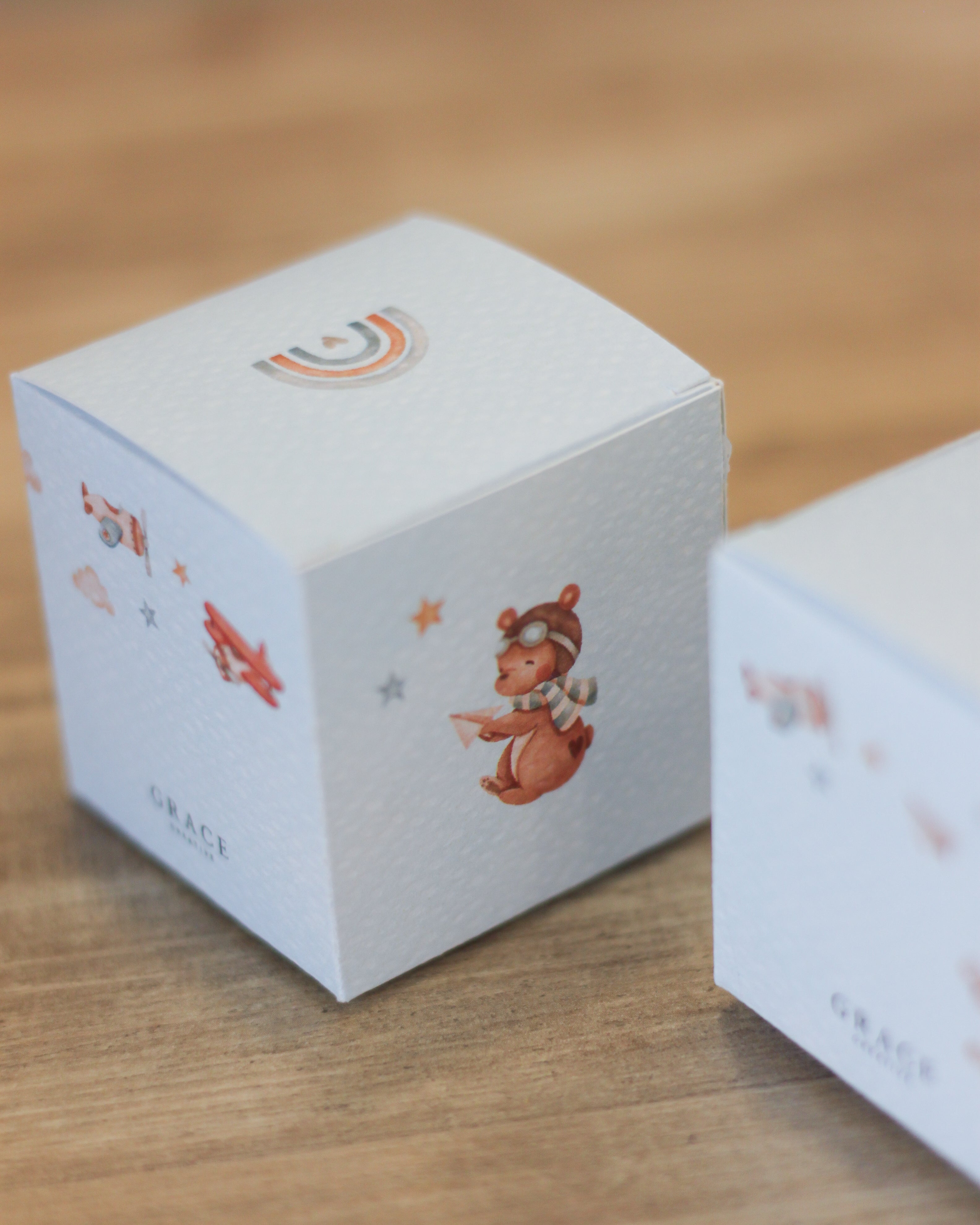 Scatolina Box  Cube 5cm | Orsetto Aviatore