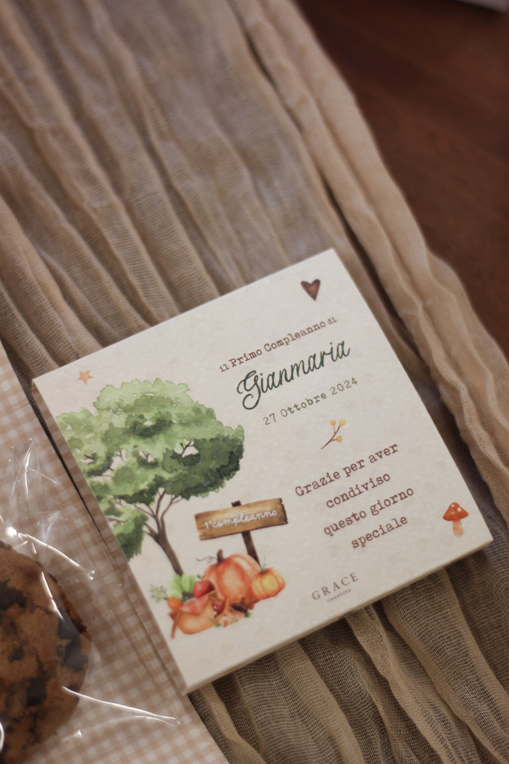 Segnaposto Cookie Teddy Autunno