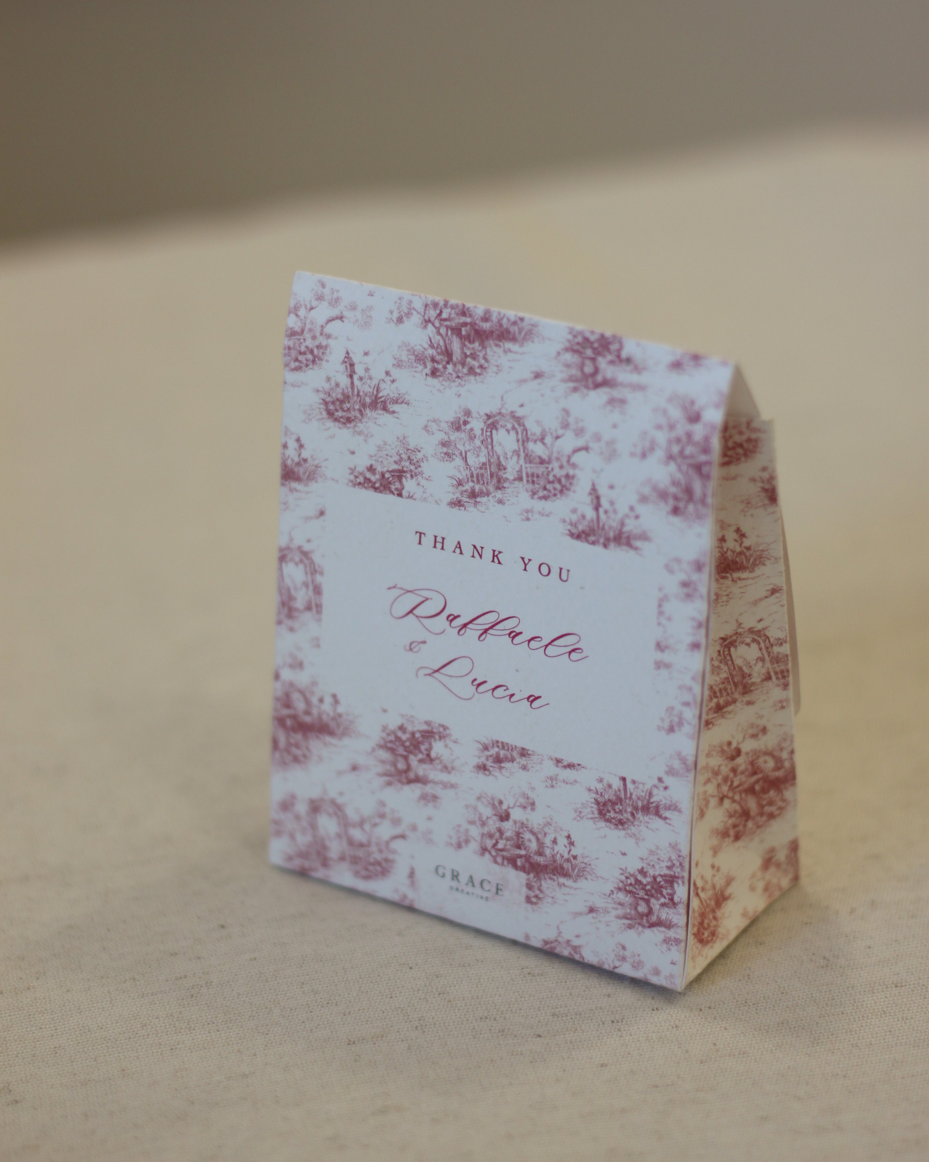 Scatolina per Confettata Victoria- Toile de Jouy