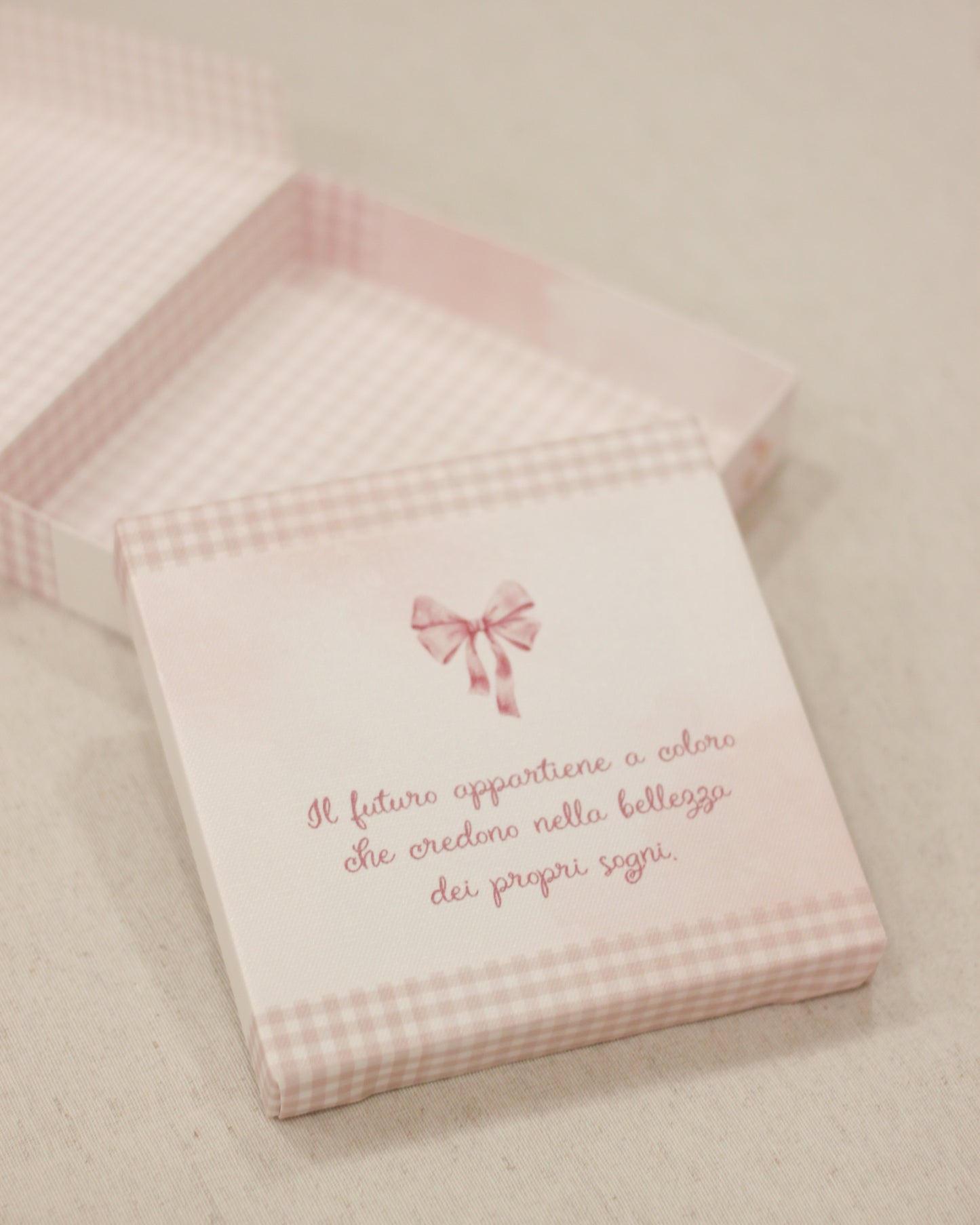 Emozioni su Tela - Quadretto Fiocco Rosa