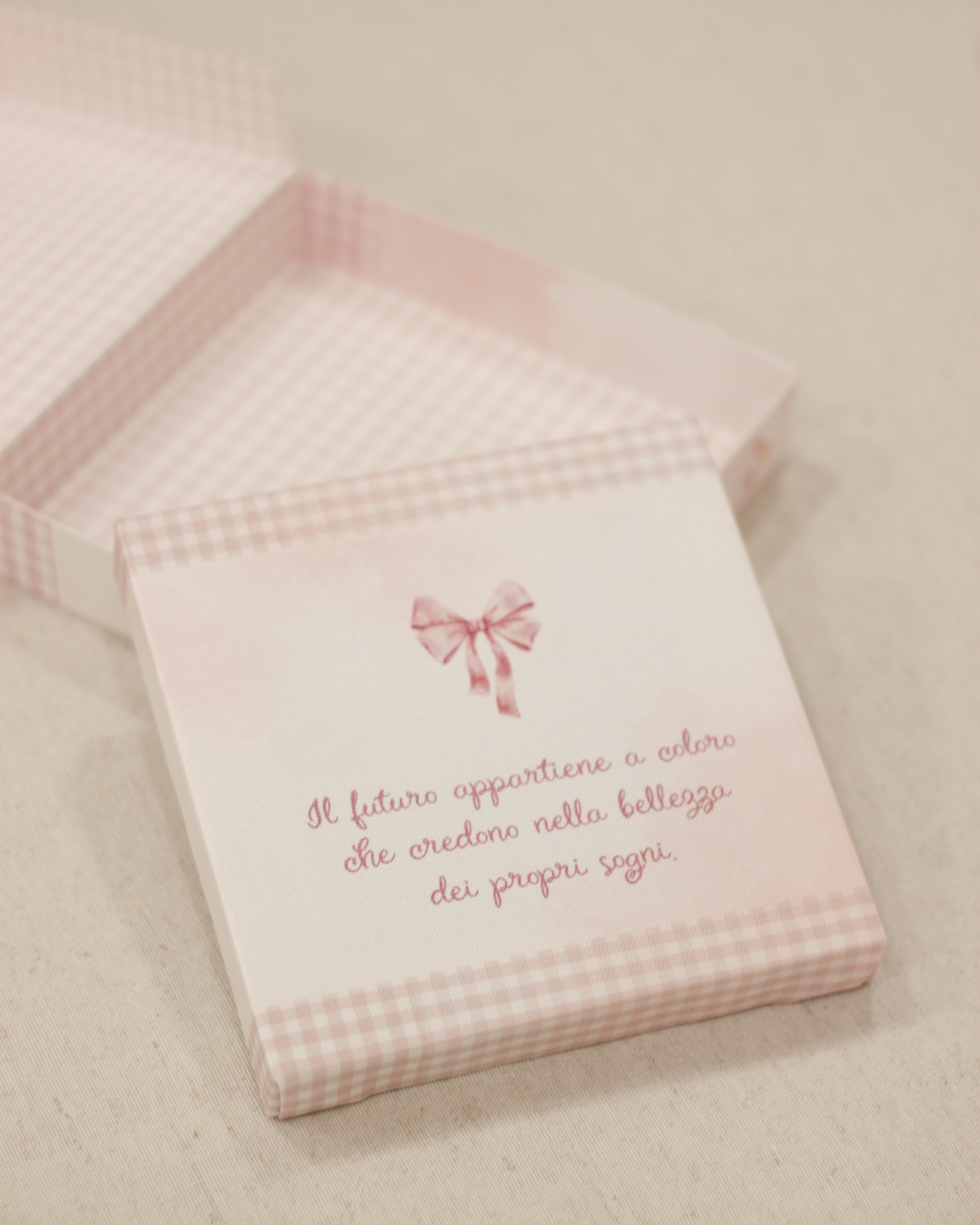 Emozioni su Tela - Quadretto Fiocco Rosa