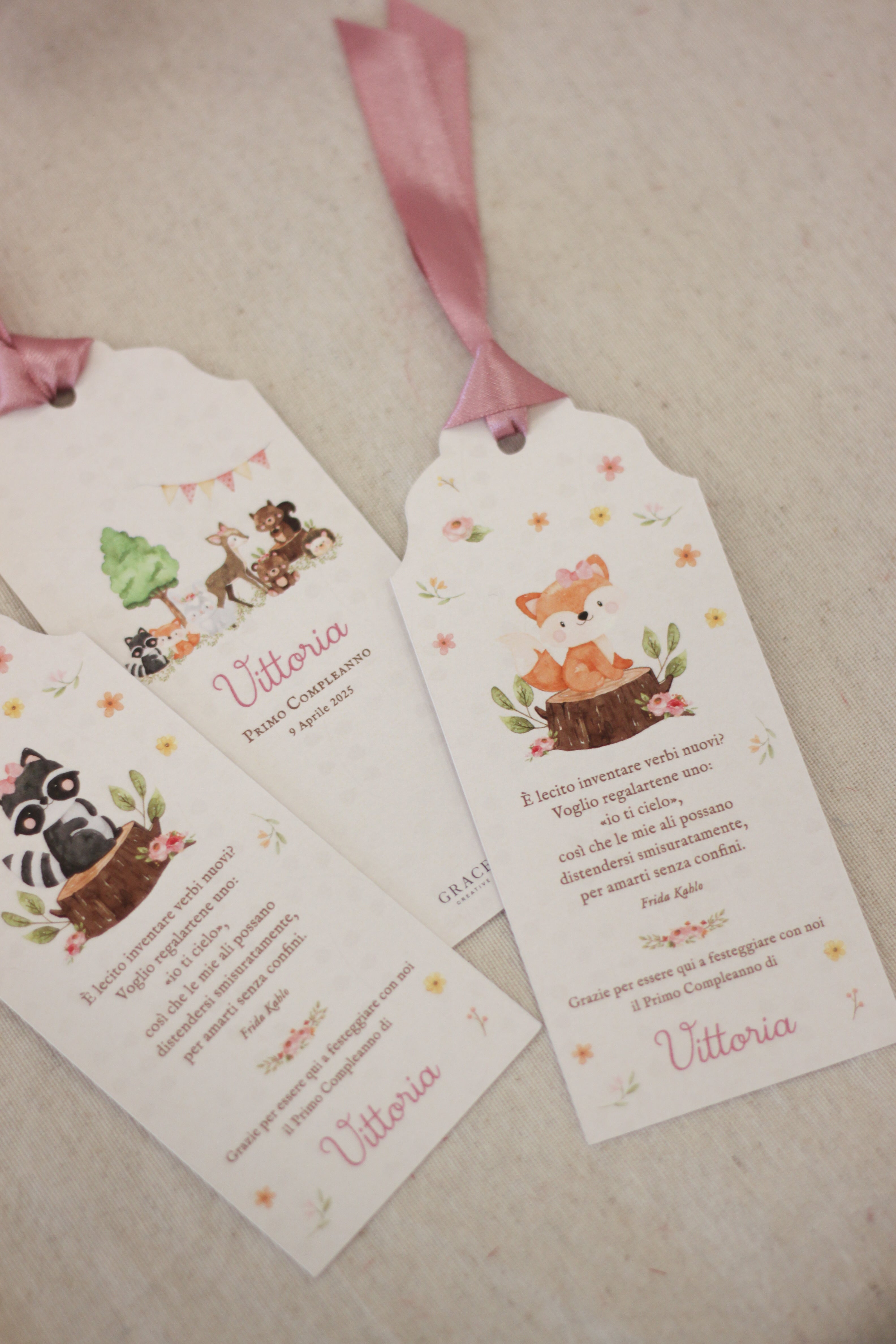 Segnaposto Animali del Bosco Girl