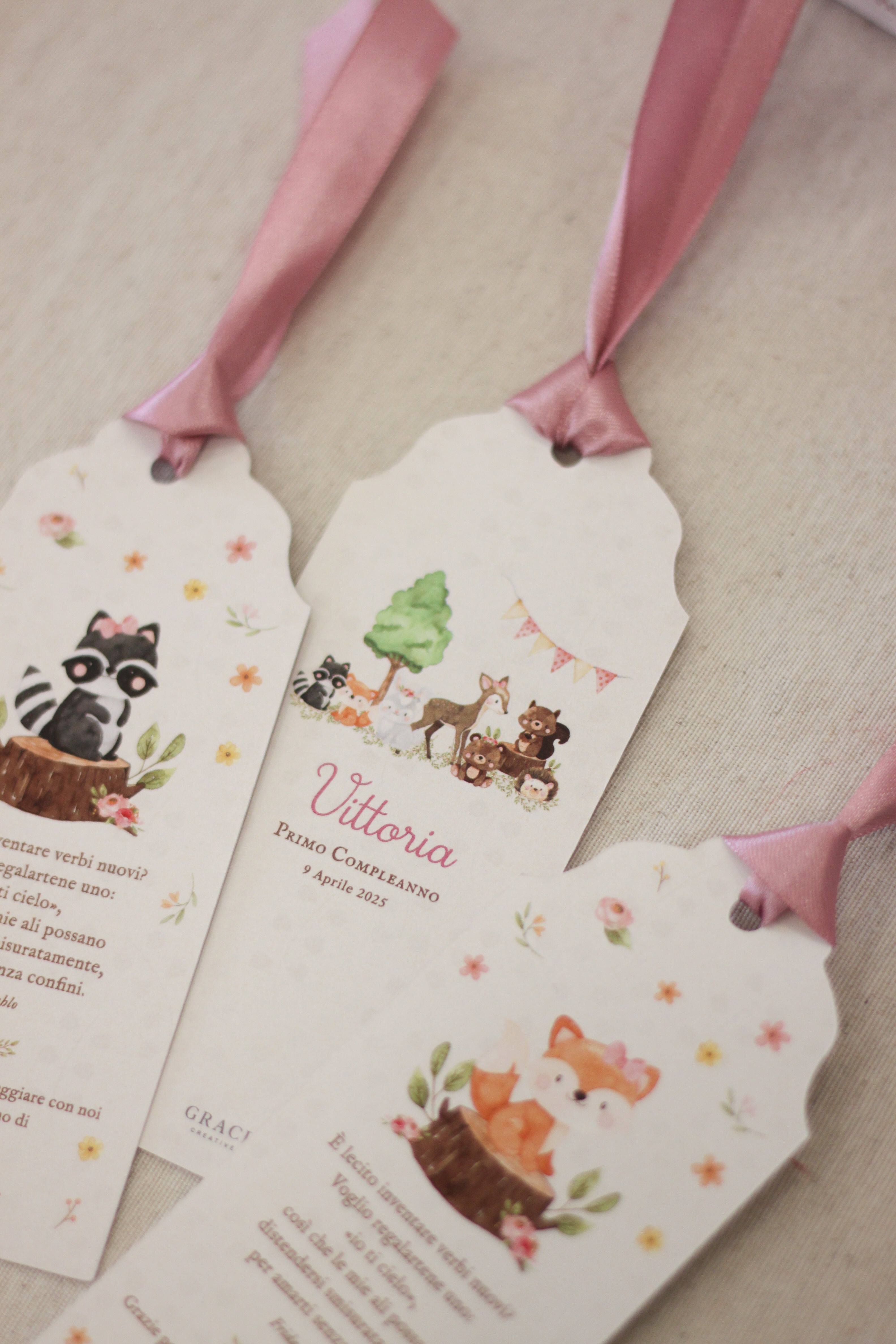 Segnaposto Animali del Bosco Girl