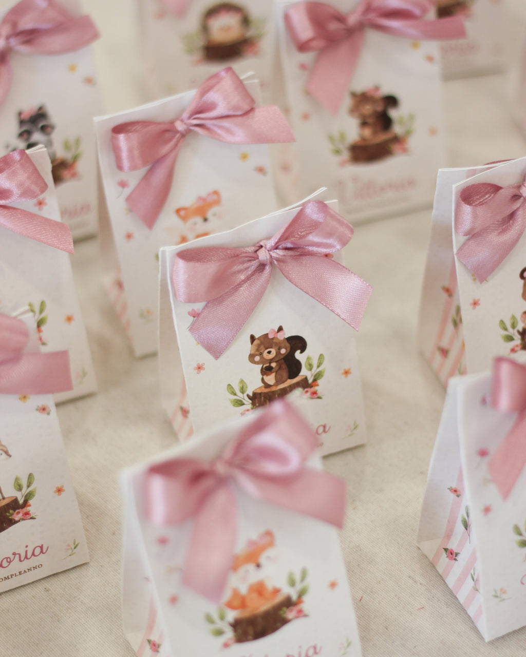 Scatolina Gift Animali del Bosco - Rosa