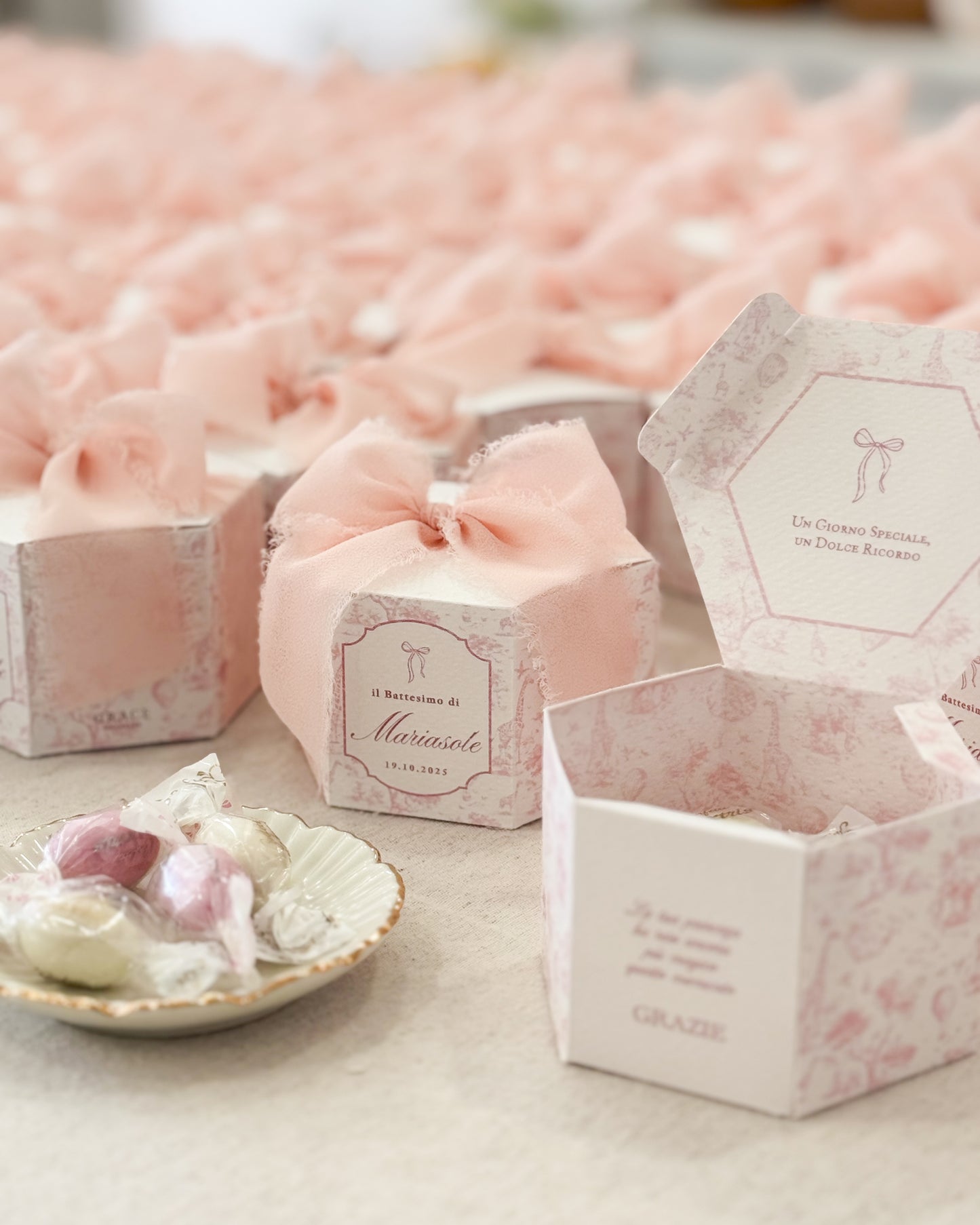 Box Esagonali | Toile de jouy Baby