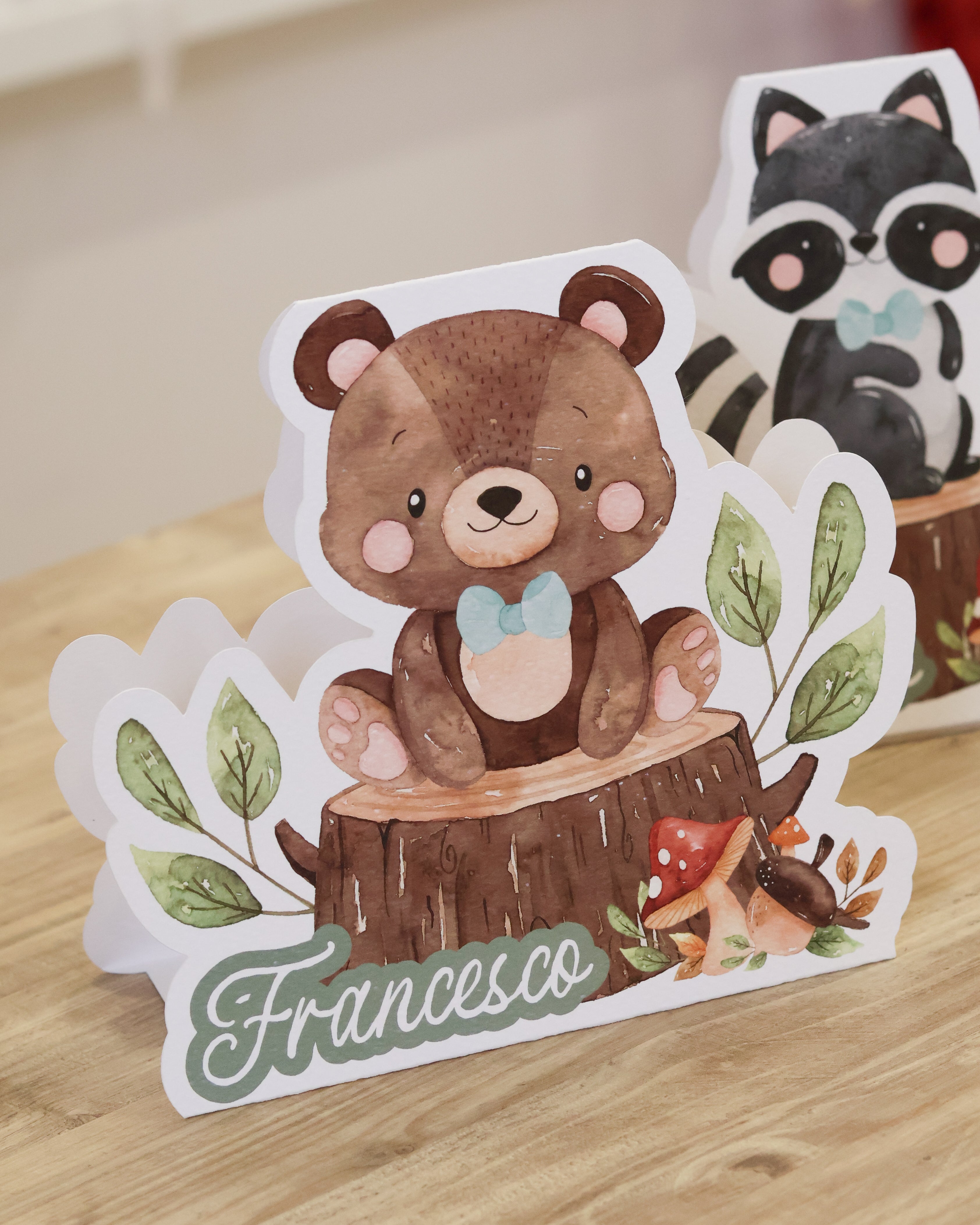 Centrotavola Sagomato tema "Animali del Bosco"
