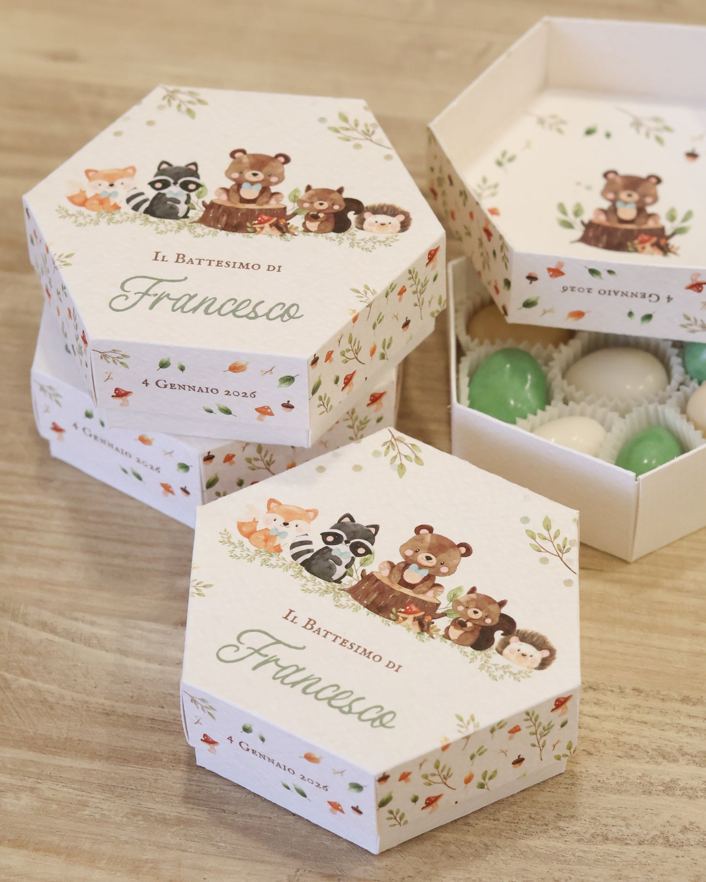 Scatoline Degustazione Esagonali | Animali del Bosco