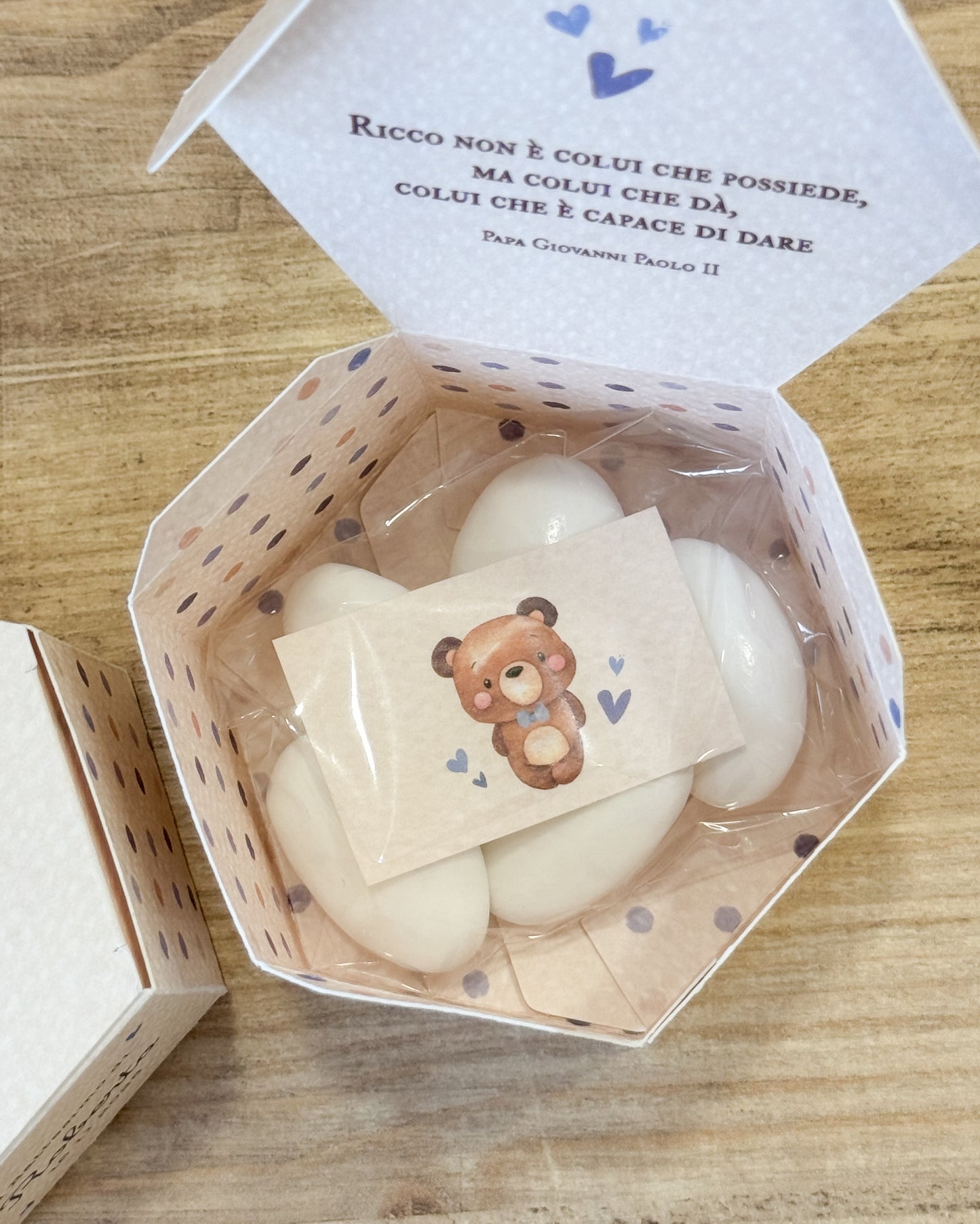 Scatolina Esagonale Teddy Blue