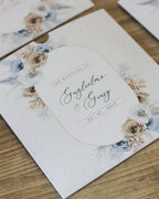 Partecipazione Music Natural Blue Wedding Boho