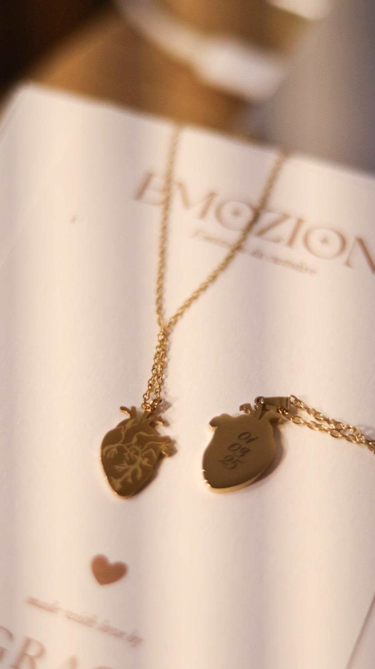 Collana Cuore Anatomico con Incisione