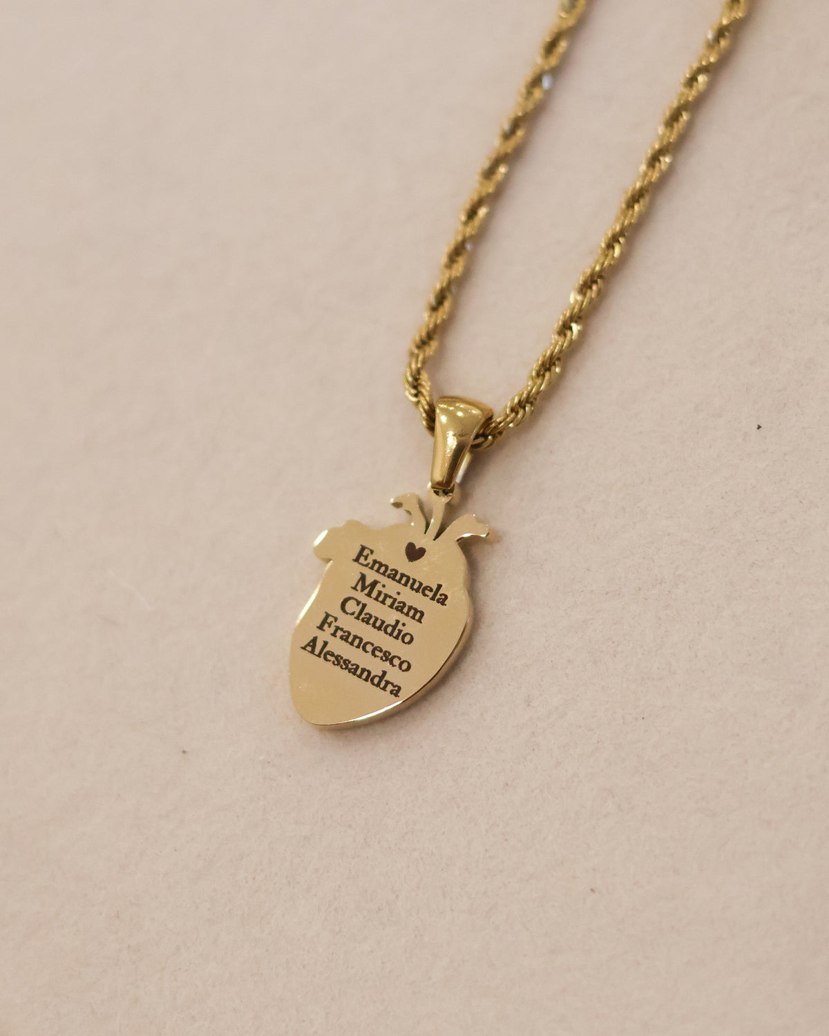 Collana Cuore Anatomico con Incisione