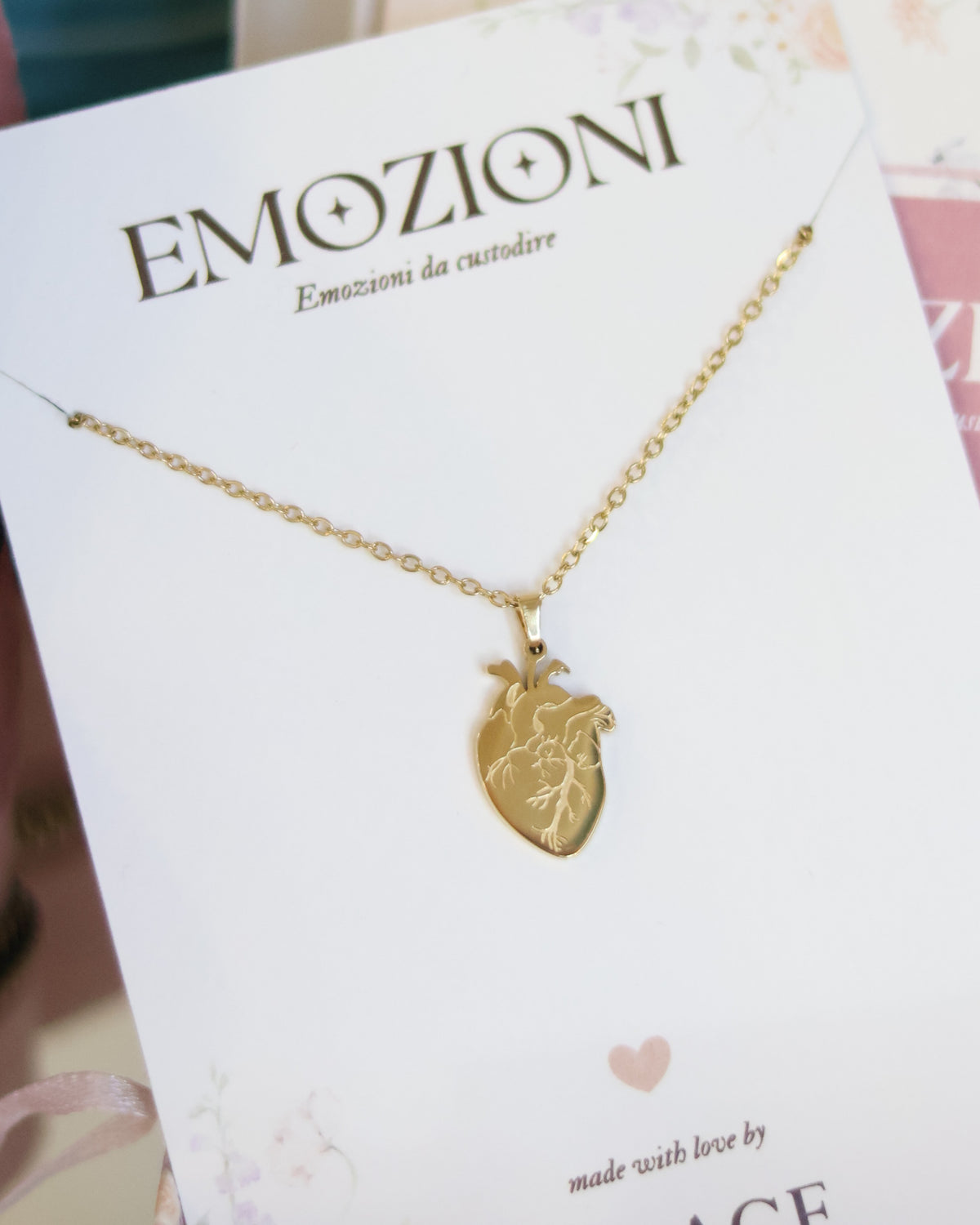 Collana Cuore Anatomico con Incisione