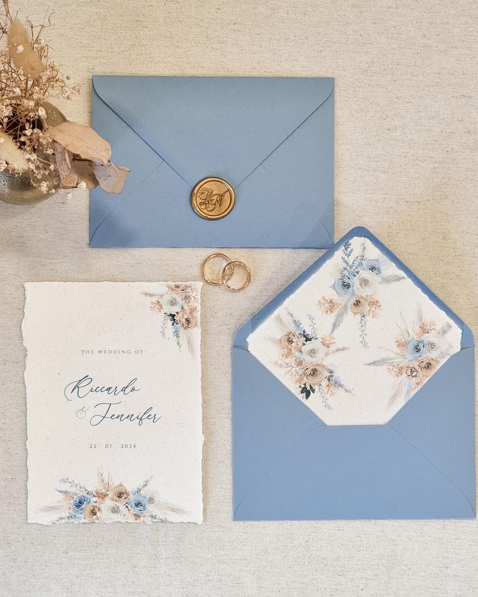 Invito con Busta | Natural Blue Wedding Boho