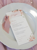 Menù Dusty Rose con nome ospite