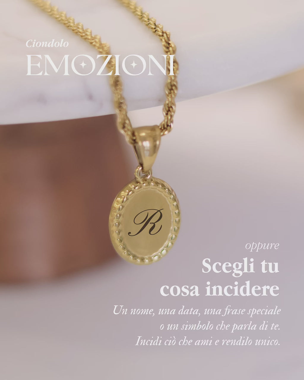 Ciondolo Ovale Tu Brilla – Personalizzabile con Incisione