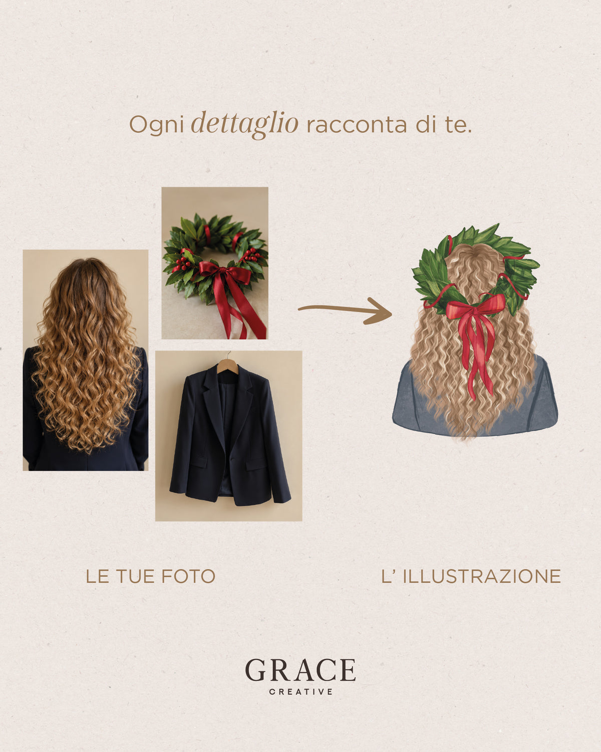 Servizio Illustrazione Laurea Ritratto di Spalle Personalizzato