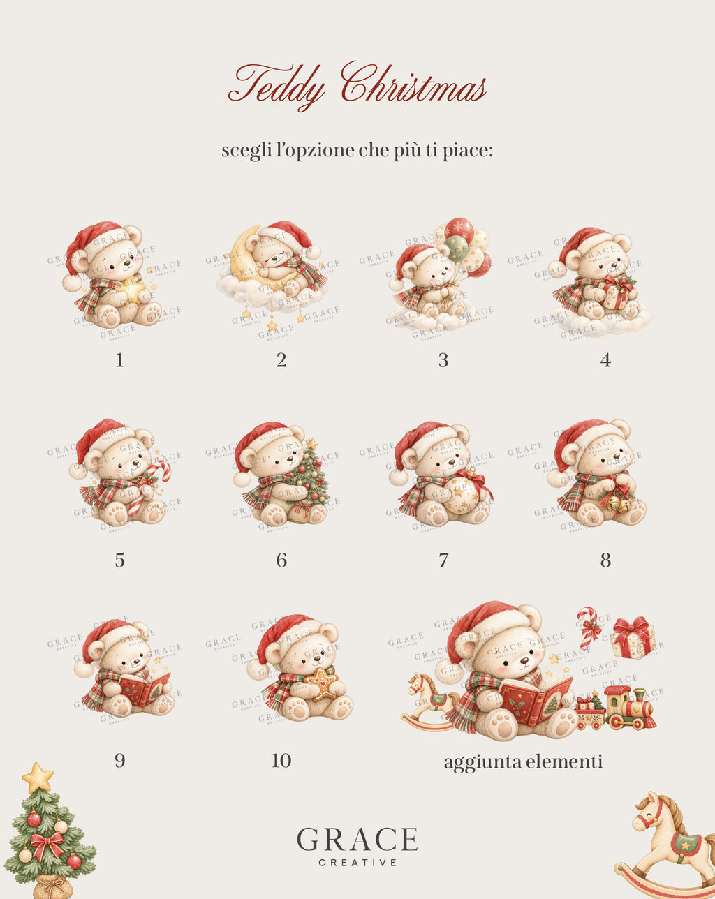 Tag Bomboniera Grandi Teddy Christmas Orsetto Natale