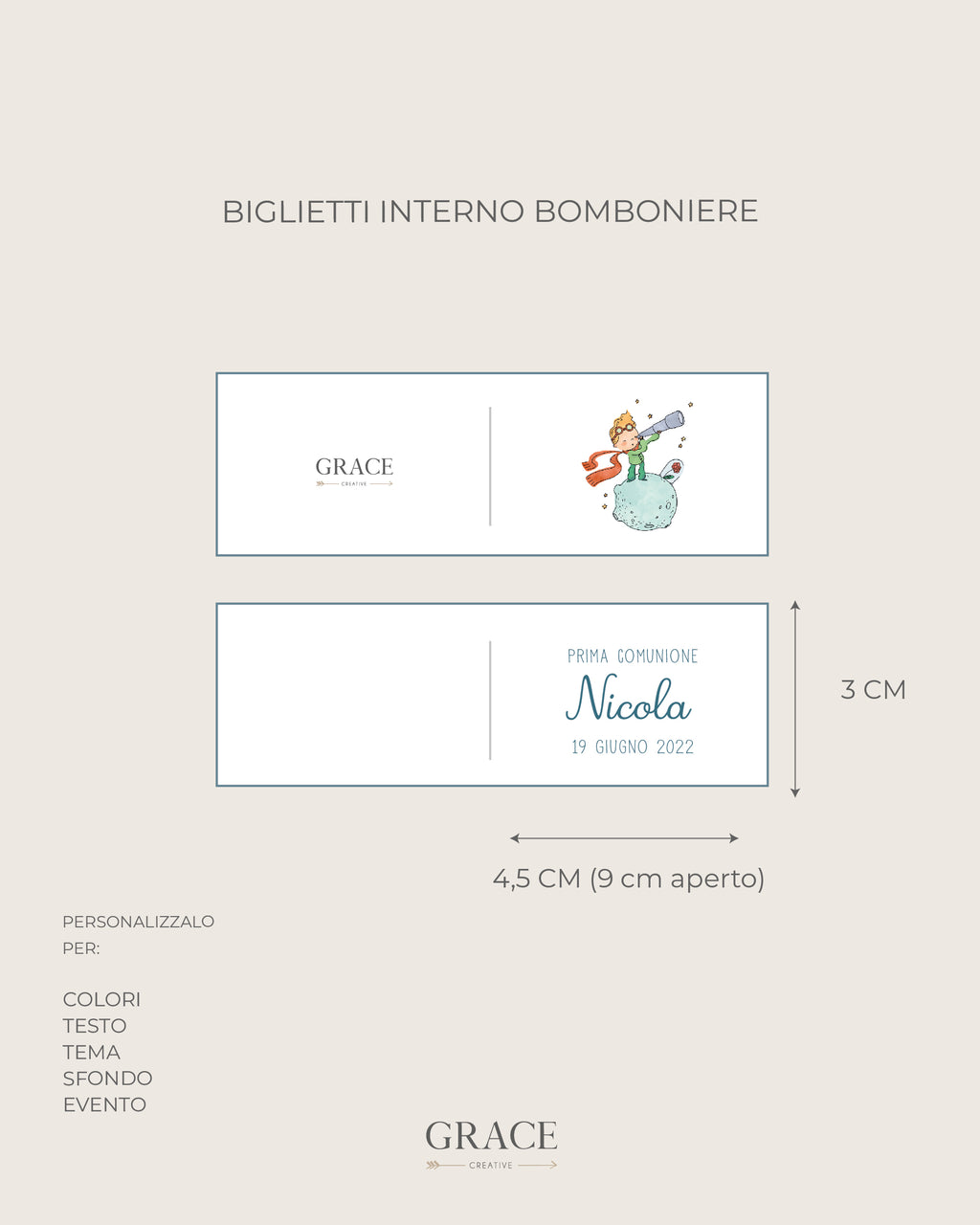 Biglietti Bomboniera Piccolo Principe