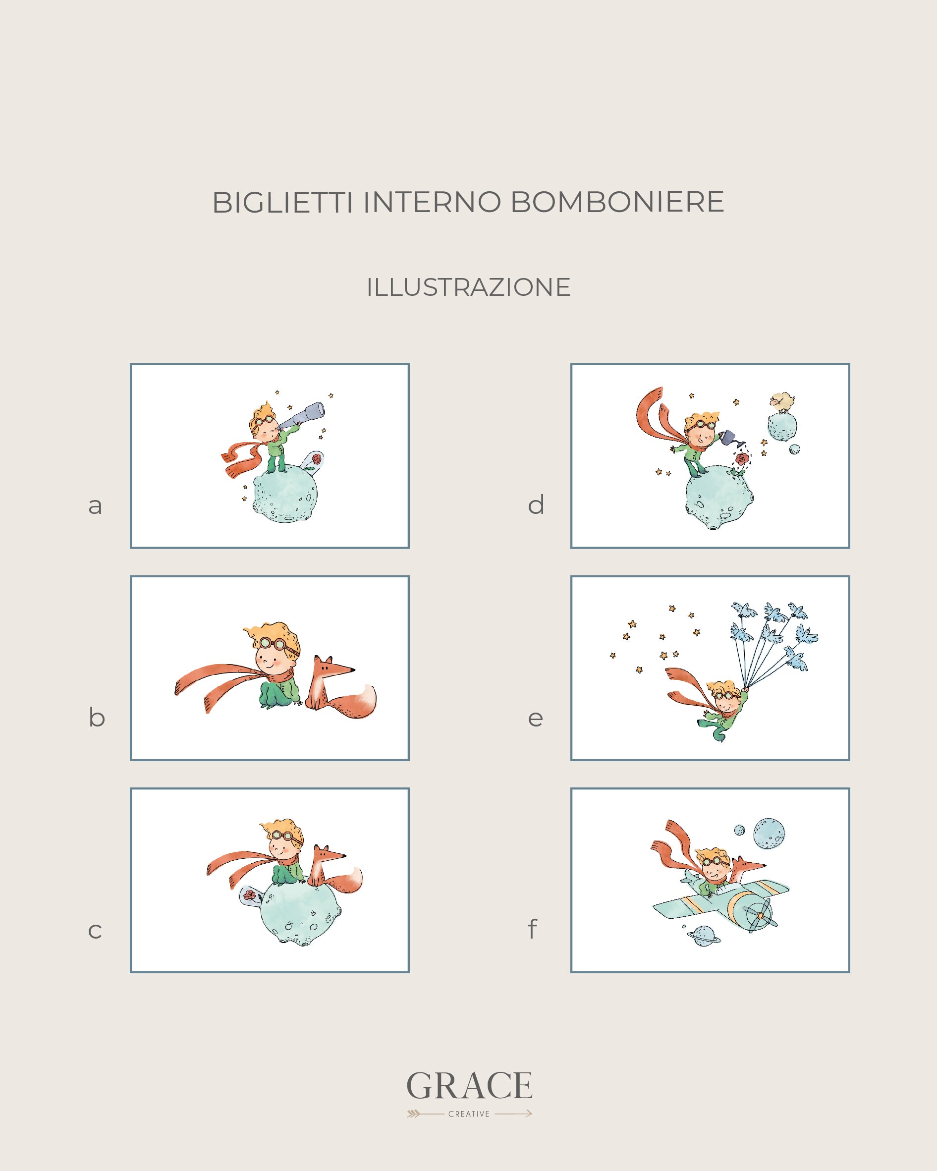 Biglietti Bomboniera Piccolo Principe